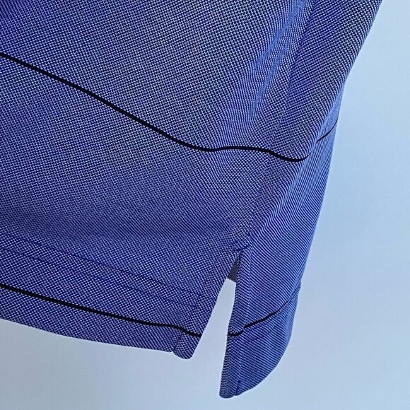 FOOTJOY Blue Black Striped Pullover Golf Short Sleeve Polo Shirt, Sz M - Picture 5 of 8